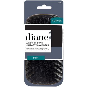 Diane Curved Luxe 100% Boar Military Wave Brush - Black / Soft #D1804