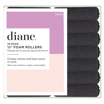 Diane Foam Rollers 5/8" Black - 14 Pack #D1917B