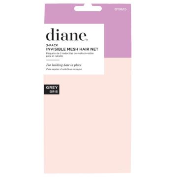 Diane Fine Nylon Hair Net 3 Pack - Grey #D19615