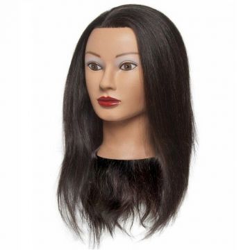 Diane 100% Human Hair Mannequin Head - Black Hair Light Complexion - Reese 20" - 22" #D309