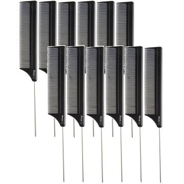 Diane Pin Tail Comb 8" - Black #D41 - 12 Pack
