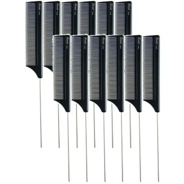 Diane Extra Long Pin Tail Comb 9-3/4" - Black #D6106 [12 Pack]