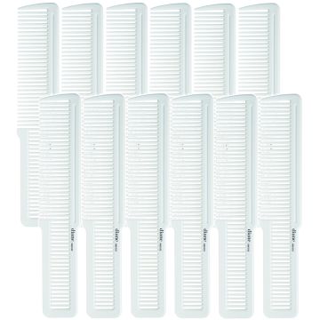 Diane Flat Top Comb 8" - White #DBC032 [12 Pack]