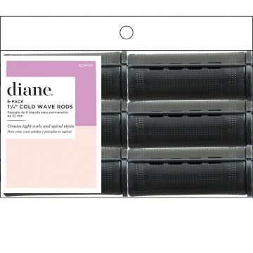 Diane Cold Wave Rods 1 1/4" Black - 6 Pack #DCW125