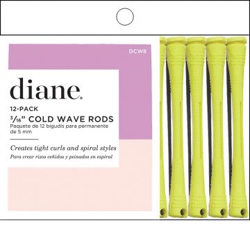 Diane Cold Wave Rods 3/16" Yellow - 12 Pack #DCW8