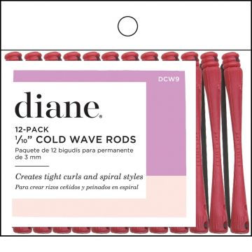 Diane Cold Wave Rods 1/10" Red - 12 Pack #DCW9