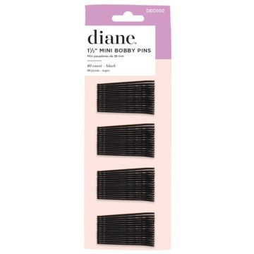 Diane Mini Bobby Pins 1-1/2" Black - 60 Count #DEC002