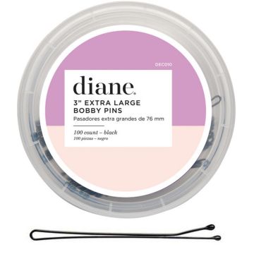 Diane Extra Large Bobby Pins 3" Black - 100 Count Jar #DEC010
