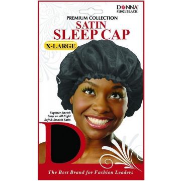 Donna Premium Collection Satin Sleep Cap X-Large - Black #11021
