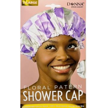 Donna Floral Pattern Shower Cap X-Large - Assorted #11026