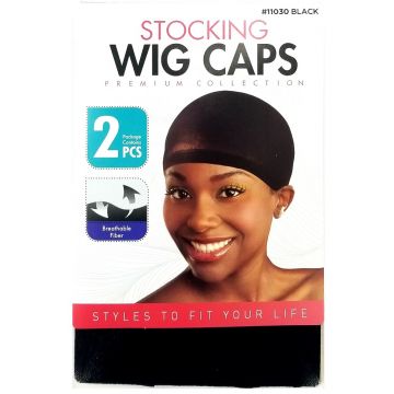 Donna Premium Collection Stocking Wig Cap 2 Pcs - Black #11030