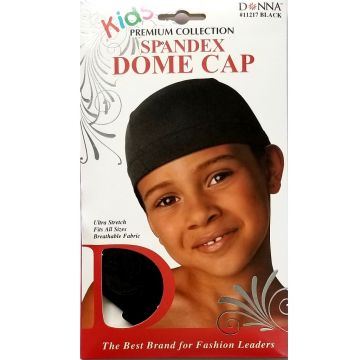 Donna Premium Collection Kids Spandex Dome Cap - Black #11217