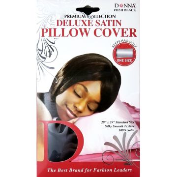 Donna Premium Collection Deluxe Satin Pillow Cover - Black #11311