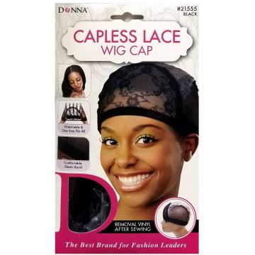 Donna Capless Lace Wig Cap - Black #21555