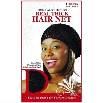 Donna Premium Collection Real Thick Hair Net - Black #22041