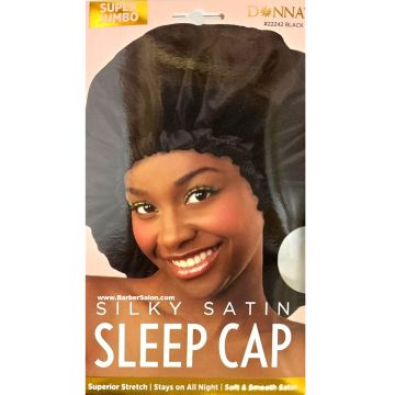 Donna Premium Collection Satin Sleep Cap Super Jumbo - Black #22242