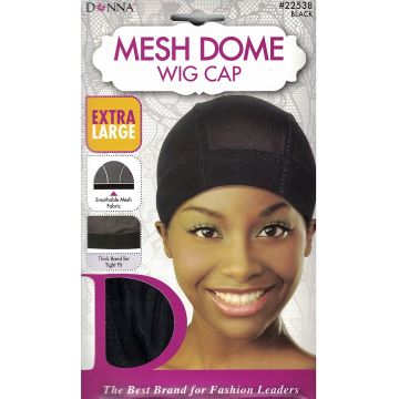 Donna Mesh Dome Wig Cap Extra Large - Black #22538