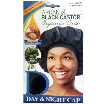 Donna Argan & Black Castor Organic Oils Day & Night Cap - Black #22632