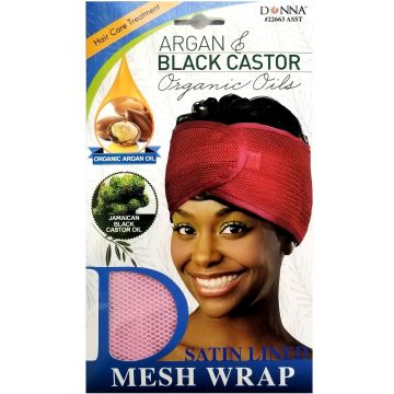 Donna Argan & Black Castor Organic Oils Satin Lined Mesh Wrap - Assorted #22663