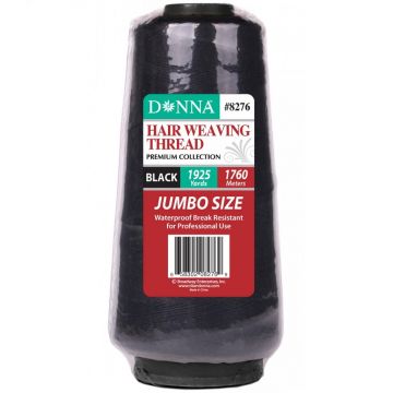 Donna Hair Weaving Thread Black Jumbo - 1,925 Yards #8276