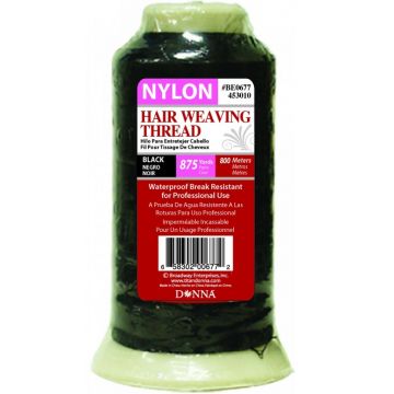 Donna Nylon Hair Weaving Thread Black Medium - 875 Yards #BE0677