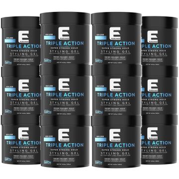 Elegance Triple Action Hair Gel (Super Strong Hold) - Earth 16.9 oz [12 Pack]
