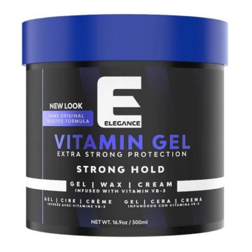 Elegance Vitamin Extra Strong Protection Hair Gel - Strong Hold 16.9 oz