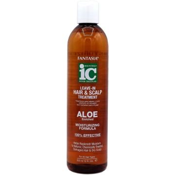 Fantasia IC Leave-In Moisturizer Hair & Scalp Treatment ALOE Enriched - Moisturizing Formula 12 oz