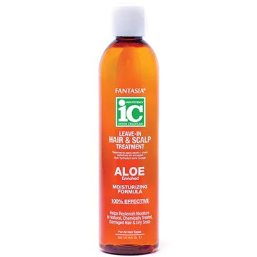 Fantasia IC Leave-In Moisturizer Hair & Scalp Treatment ALOE Enriched - Moisturizing Formula 12 oz