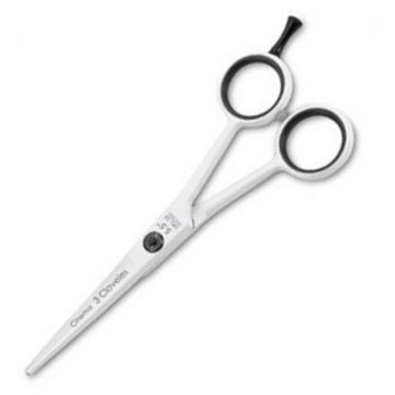 3 Claveles Cinema Hairdressing Scissors + Claw Tweezer 5.5" - White #19134