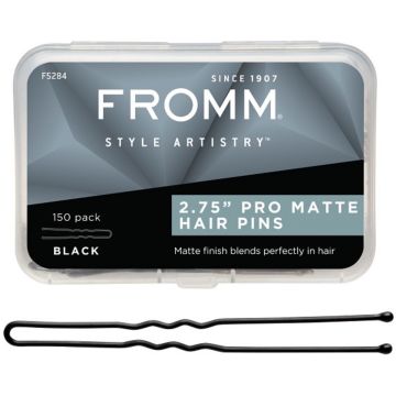 Fromm Style Artistry Pro Matte Hair Pins 2.75" Black - 150 Count Jar #F5284