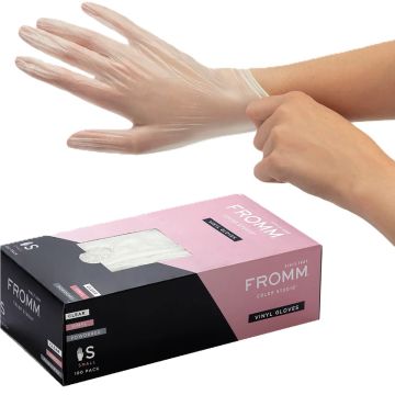 Fromm Color Studio Powder Free Vinyl Clear Gloves 100 Pcs [S to XL Available]