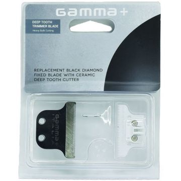 Gamma+ Absolute Hitter Replacement Black Diamond Fixed Blade with Ceramic Cutter - Deep Tooth Trimmer Blade #GPAHRBDC    