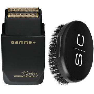 Gamma+ Wireless Prodigy Shaver Matte Black with FREE SC Military Oval Brush Deal