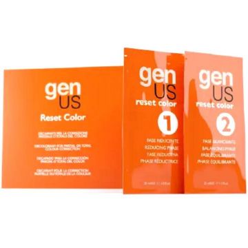 GenUs Reset Color Decolorant for Partial or Total Color Correction - 6 Duo Packette