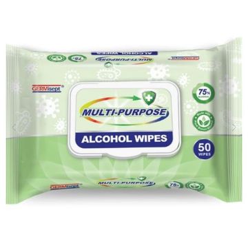 GERMisept Multi-Purpose Alcohol Wipes - 50 Wipes