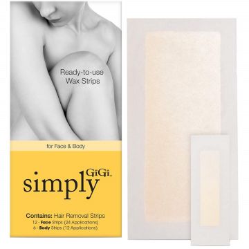 GiGi Simply Ready-to-Use Wax Strips for Face & Body - 18 Strips #0309