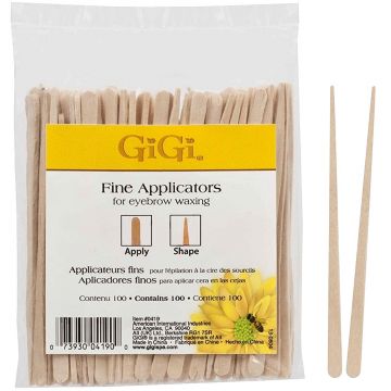 GiGi Fine Applicators For Eyebrow Waxing (1/8" x 3.5") - 100 Pack #0419