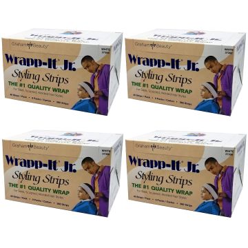 Graham Sanek Wrapp-It Jr. Styling Strips White - 1,440 Strips #37300 [360 Strips X 4 Box]