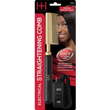 Hot & Hotter Electrical Straightening Comb - Medium Straight Teeth #5530