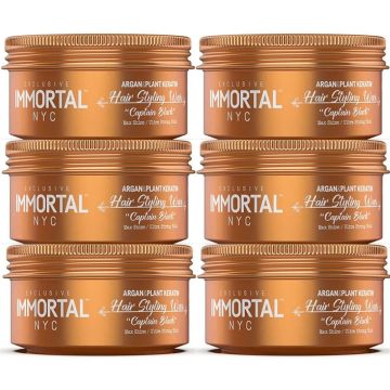 Immortal NYC Exclusive Hair Styling Wax [Captain Black] 5.07 oz [6 Pack]