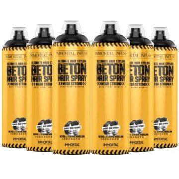 Immortal Infuse Beton Hair Spray - Mega Strong 16.9 oz [6 Pack]