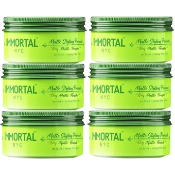 Immortal NYC Matte Styling Pomade [Dry Matte Finish] 5.07 oz [6 Pack]