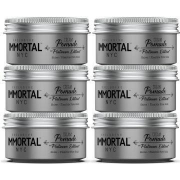 Immortal NYC Exclusive Cream Pomade [Platinum Edition] 5.07 oz [6 Pack]