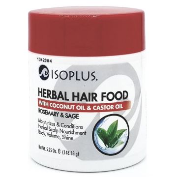 Isoplus Herbal Hair Food with Coconut Oil & Castor Oil 5.25 oz