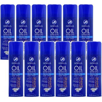 Isoplus Oil Sheen Hair Spray 11 oz [12 Pack]