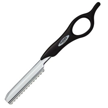 Jatai Feather Detail Styling Razor [Short Handle] - Black #SRS-K