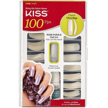Kiss 100 Tips Nails - Long Length, Curve Overlap #100PS08