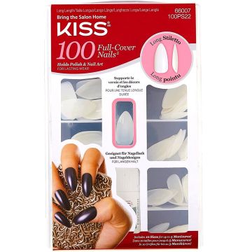 Kiss 100 Full-Cover Nail Kit - Long Length, Stiletto Long #100PS22