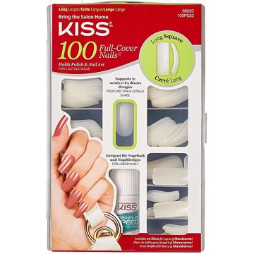 Kiss 100 Full-Cover Nail Kit - Long Length, Long Square #100PS23